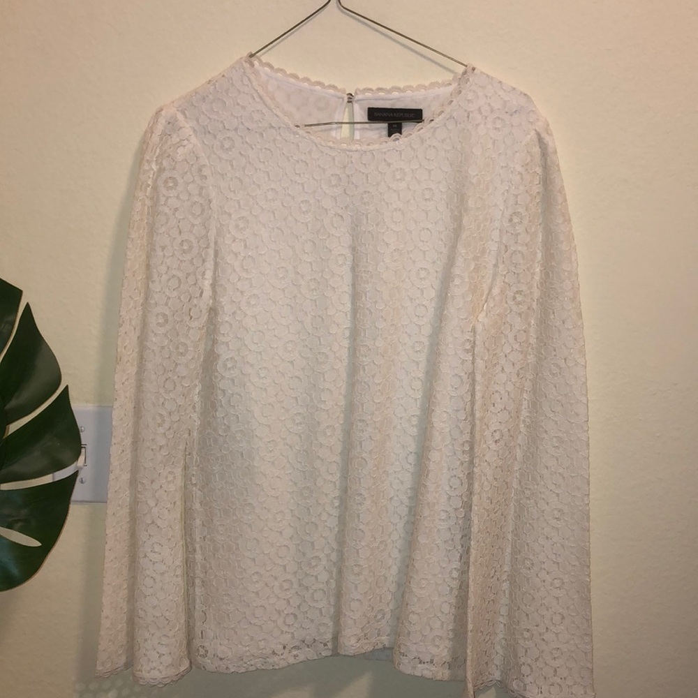 NEW Banana Republic Bell Sleeve Lace Blouse
